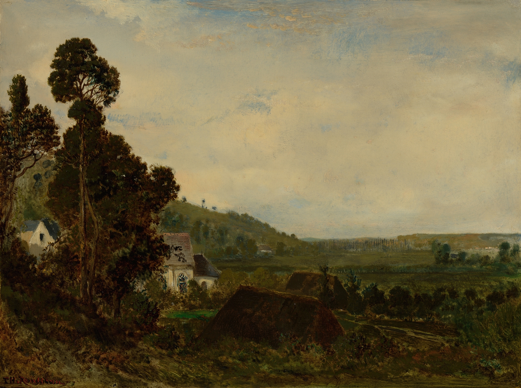 An Old Chapel in a Valley, oil on canvas by Théodore Rousseau