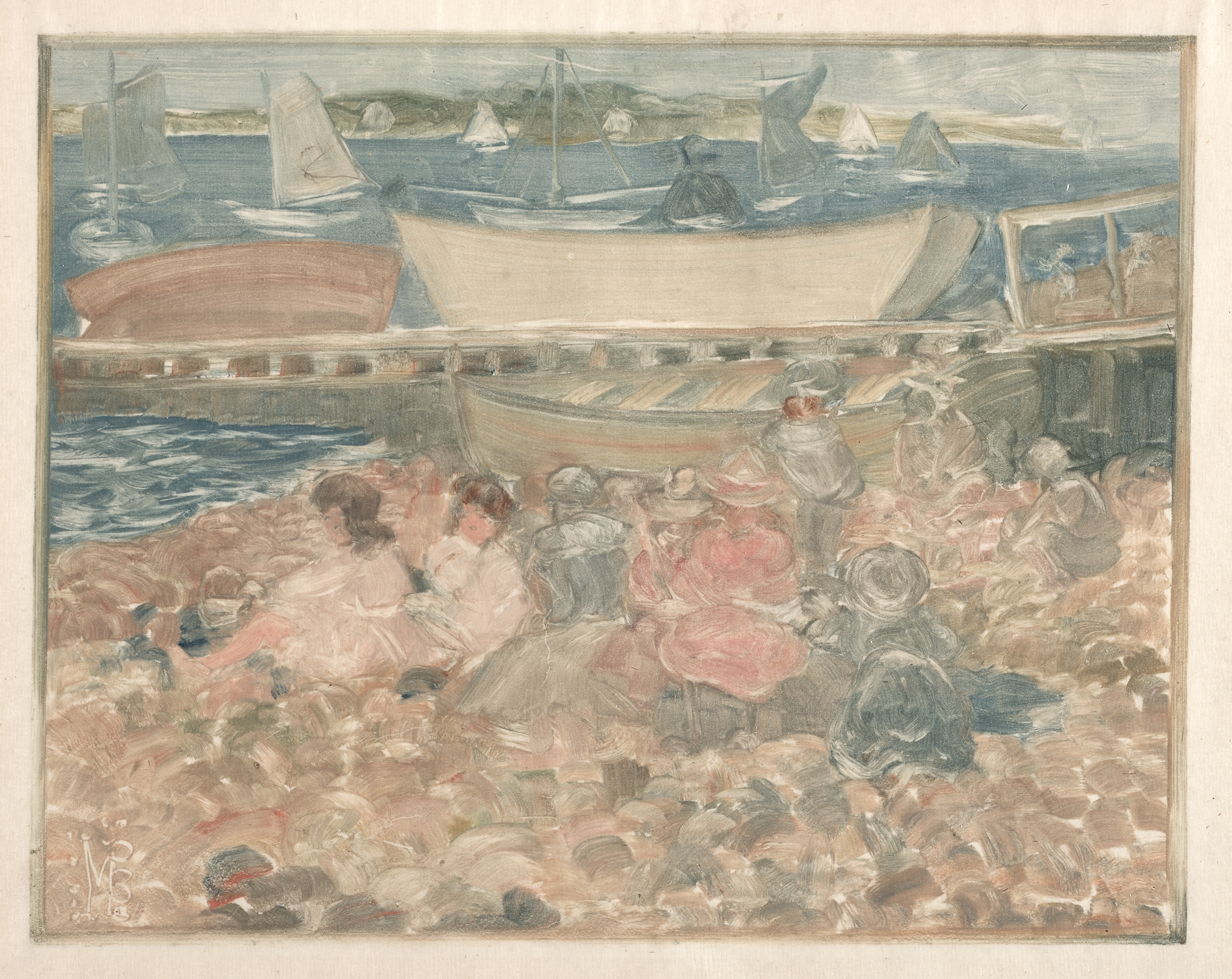 Shipyard, Children Playing, by Maurice Prendergast, public domain