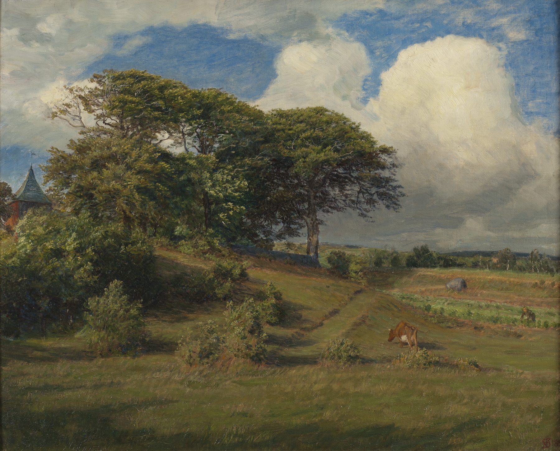 Beeches at the Dagsås Church, oil on canvas by Niels Skovgaard