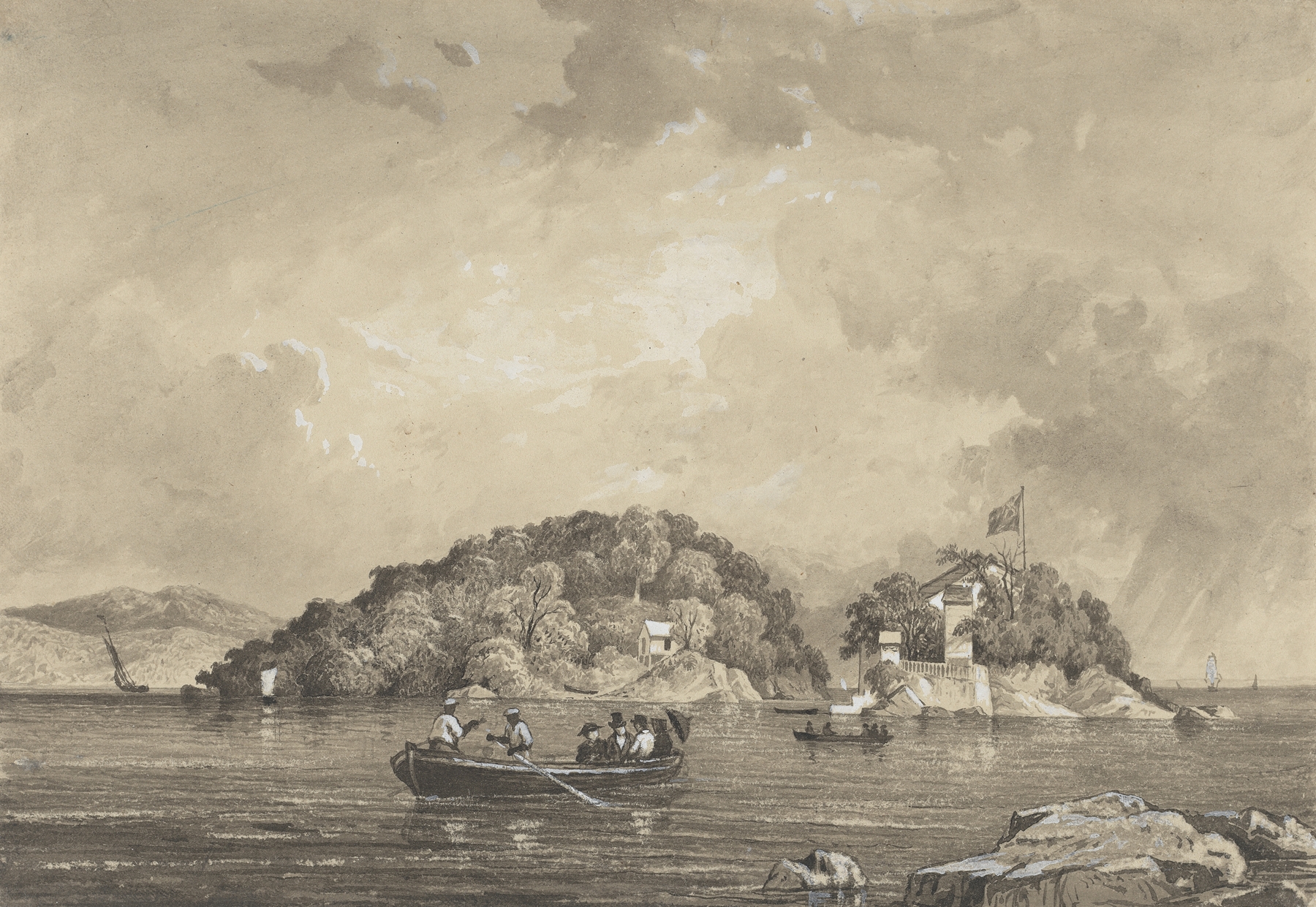 Landscape of Caledonia and Craig Islands by Michel Jean Cazabon, oil painting