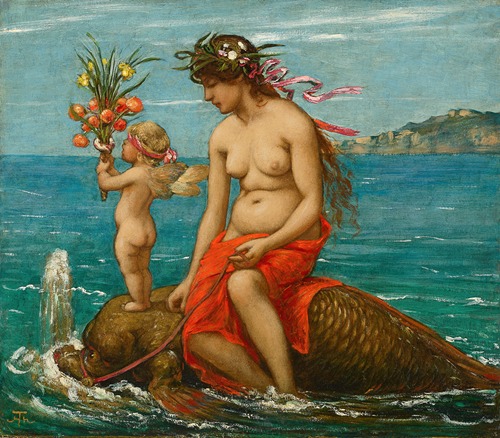 Hans Thoma's 'Durch die Fluten' captures a dramatic marine scene.