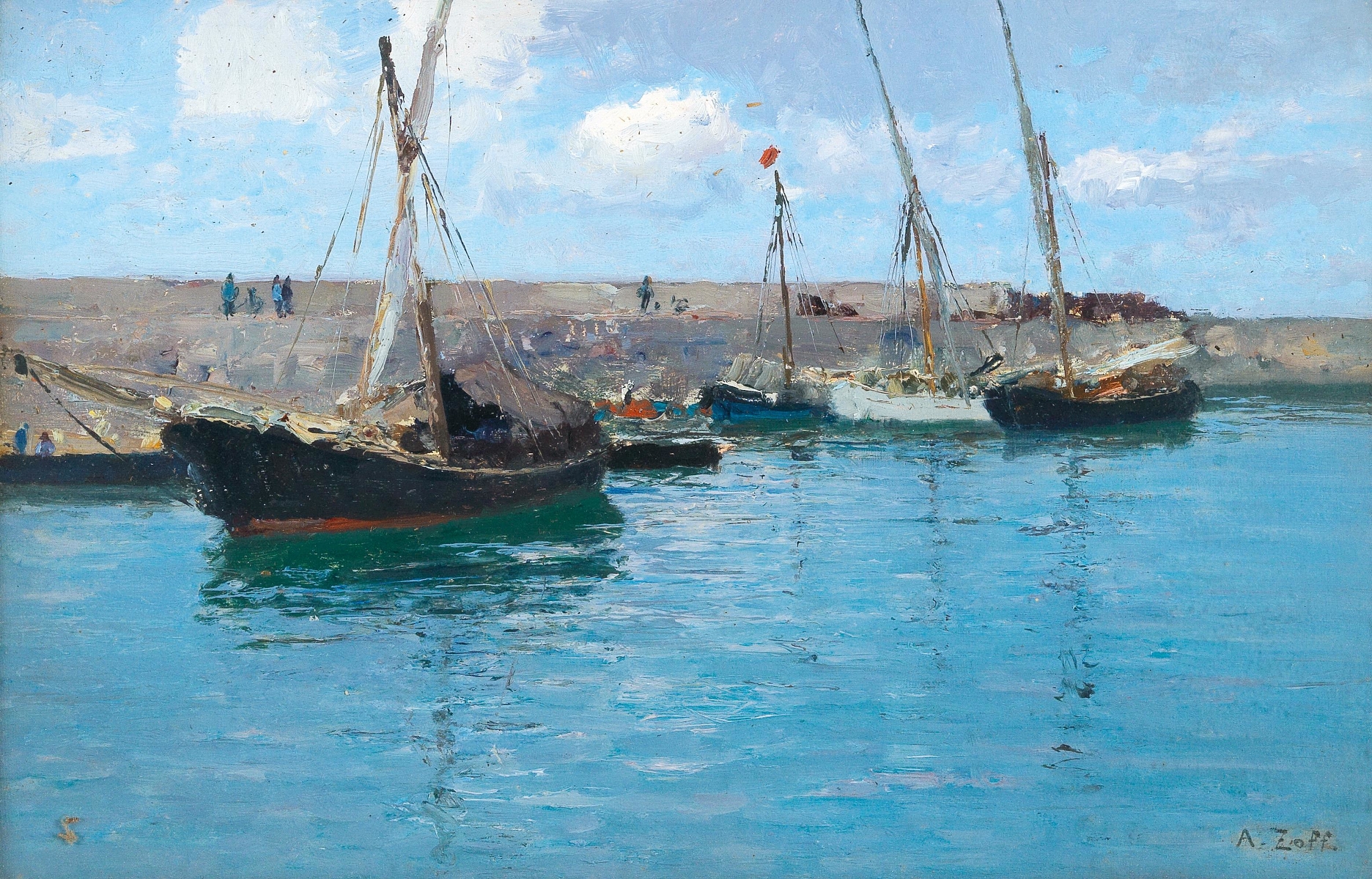 The Landing Pier In Krems, by Alfred Zoff, public domain