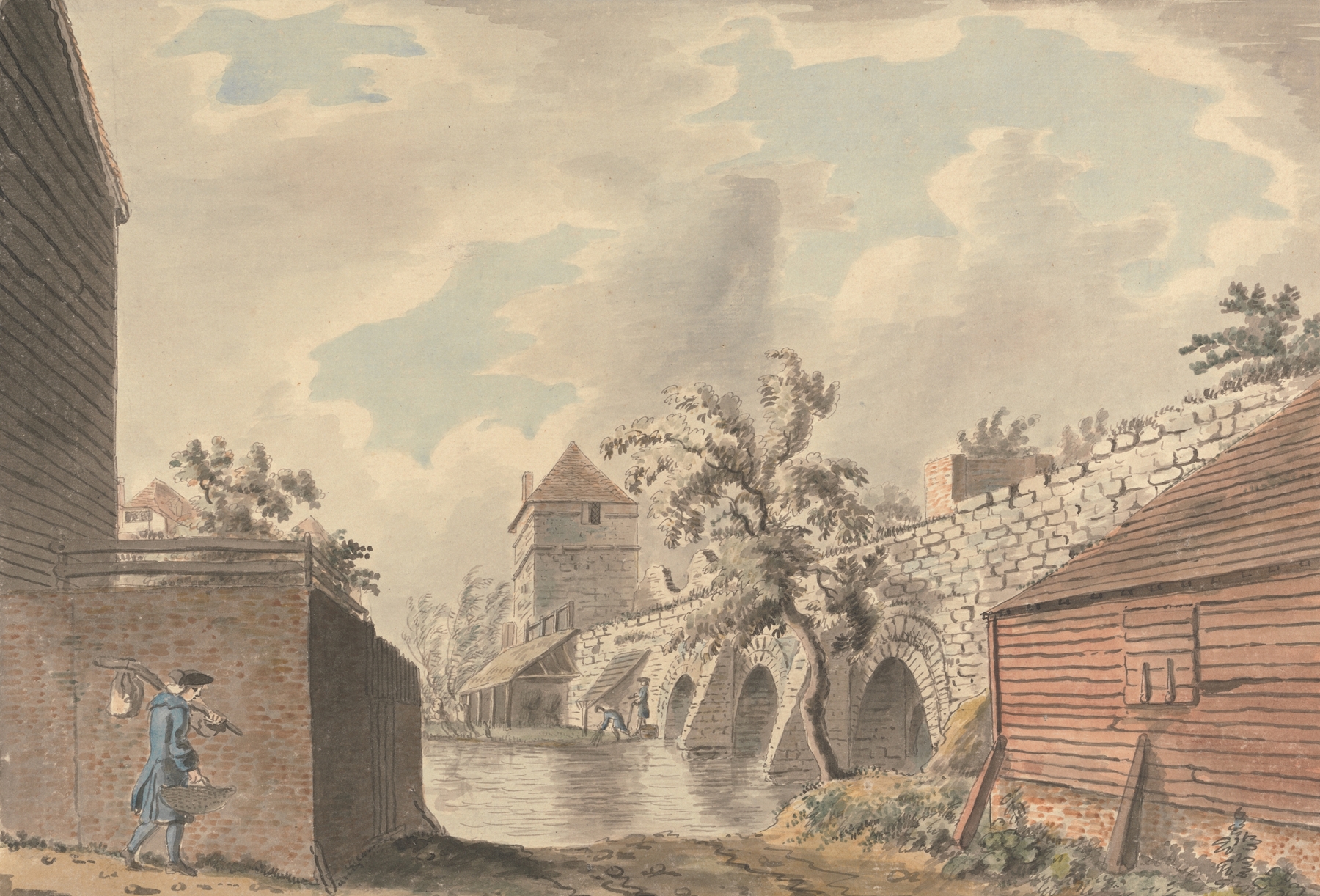 Engraving by Capt. Francis Grose depicting arches in the city wall of Canterbury