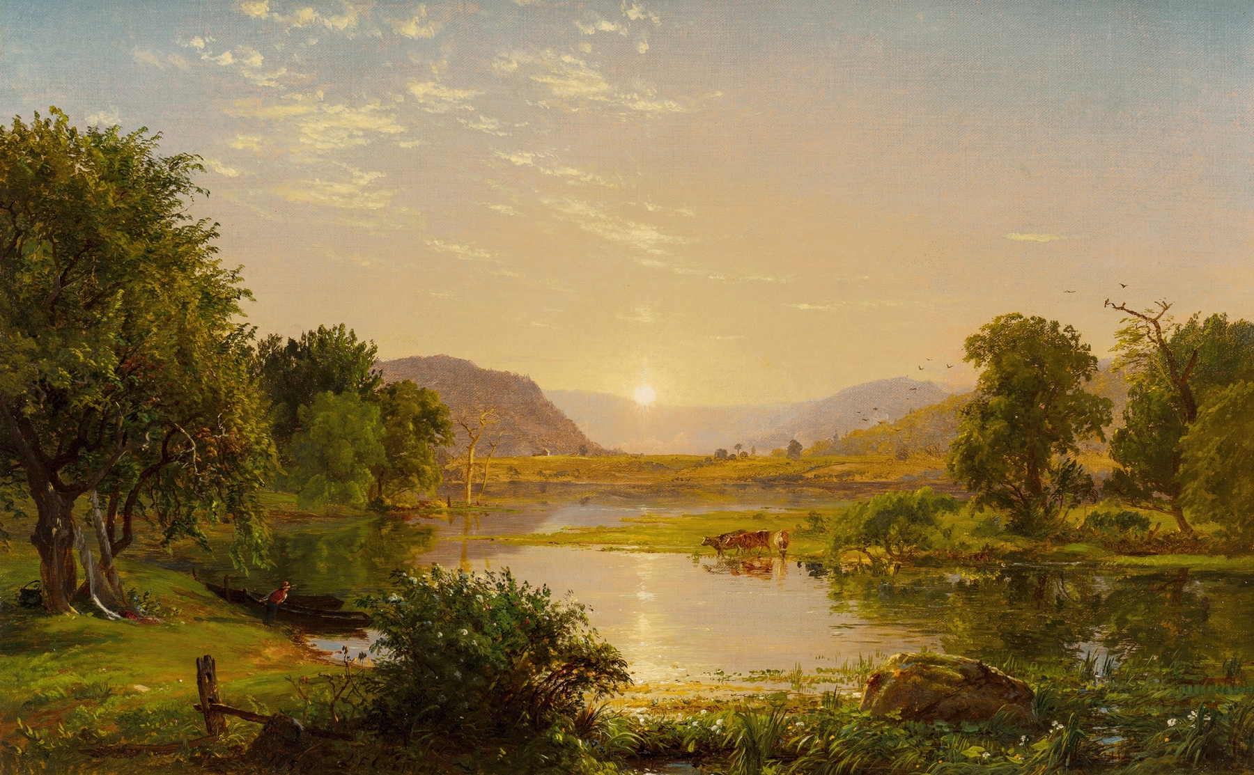 Preparing the Boats at Greenwood Lake, by Jasper Francis Cropsey, public domain