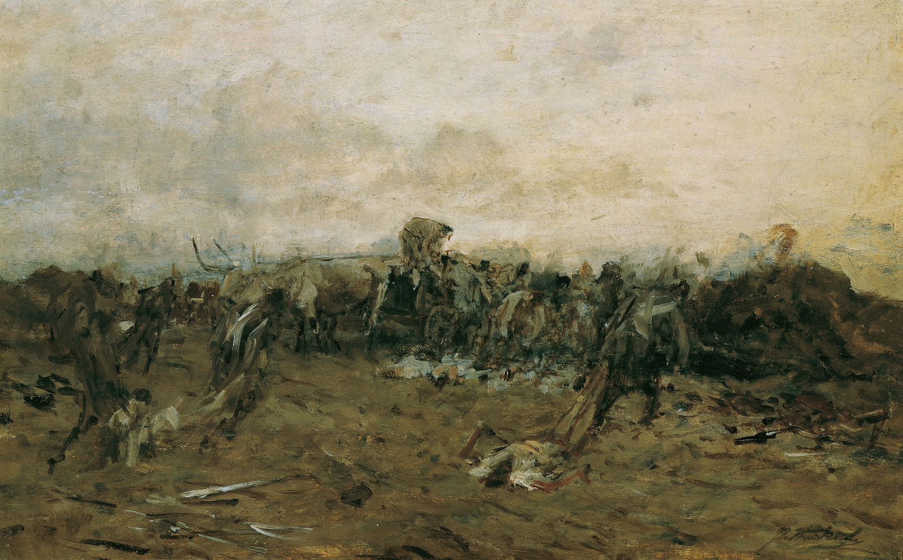 Nach der Schlacht, by August von Pettenkofen, public domain