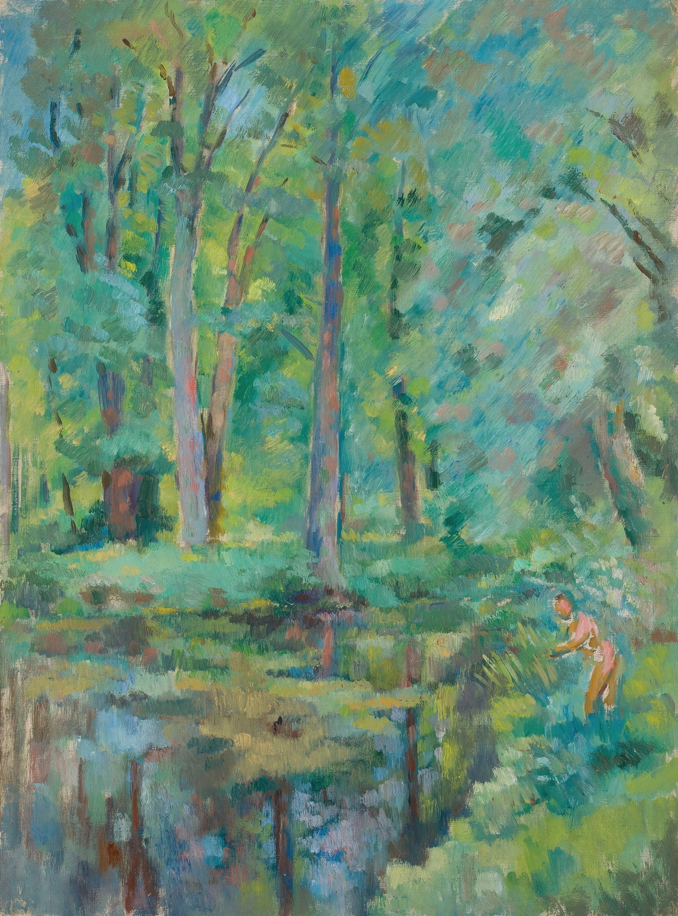 Kąpiąca się, by Wacław Wąsowicz, public domain