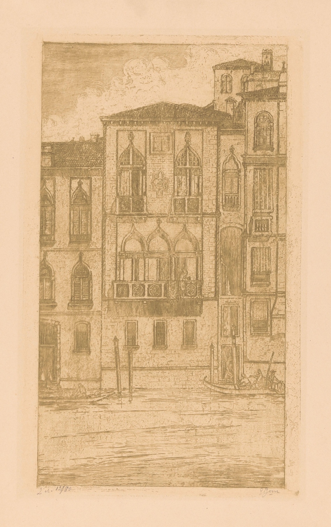 Oude huizen te Venetië by Etienne Bosch, oil on canvas depicting old Venetian architecture.