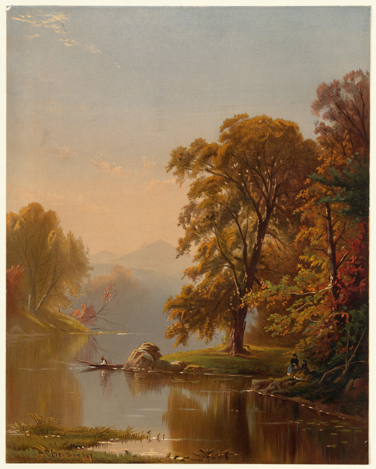 Autumn landscape with russet and gold leaves, oil on canvas by Alfred Thompson Bricher