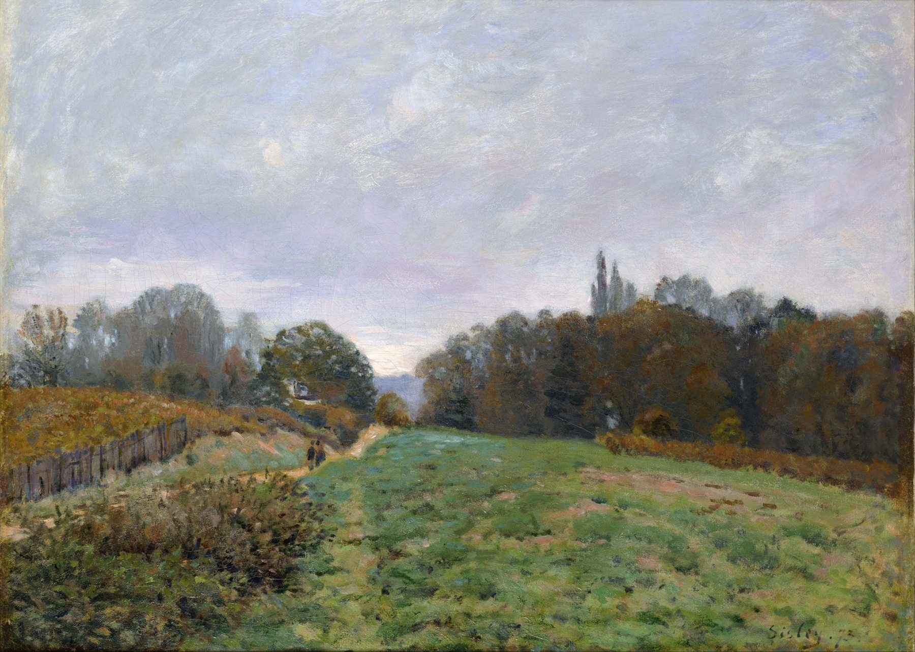 Landscape at Louveciennes, by Alfred Sisley, public domain