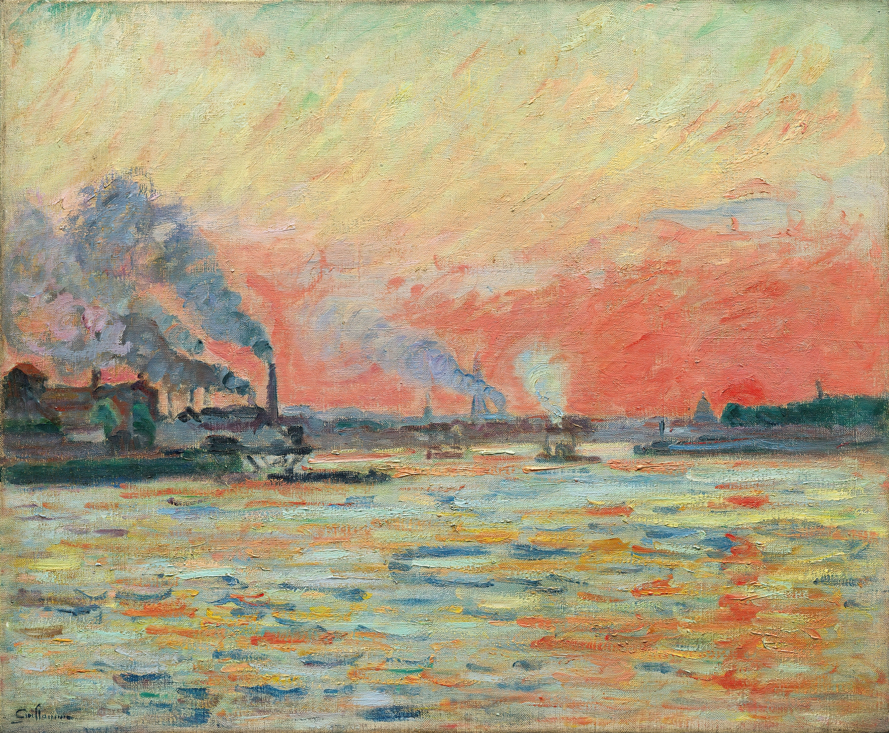 Confluent de la Seine et de la Marne à Ivry, by Armand Guillaumin, public domain