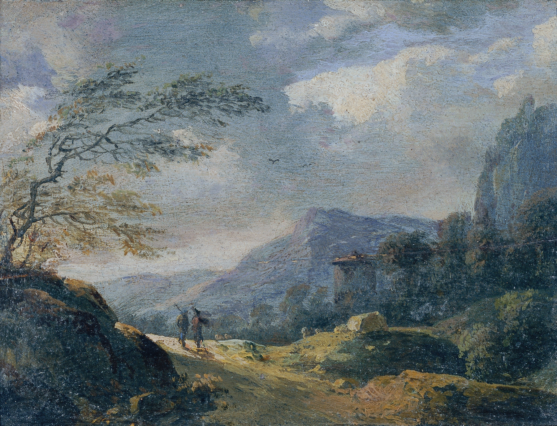 Kleine Gebirgslandschaft, by Johann Christian Brand, public domain