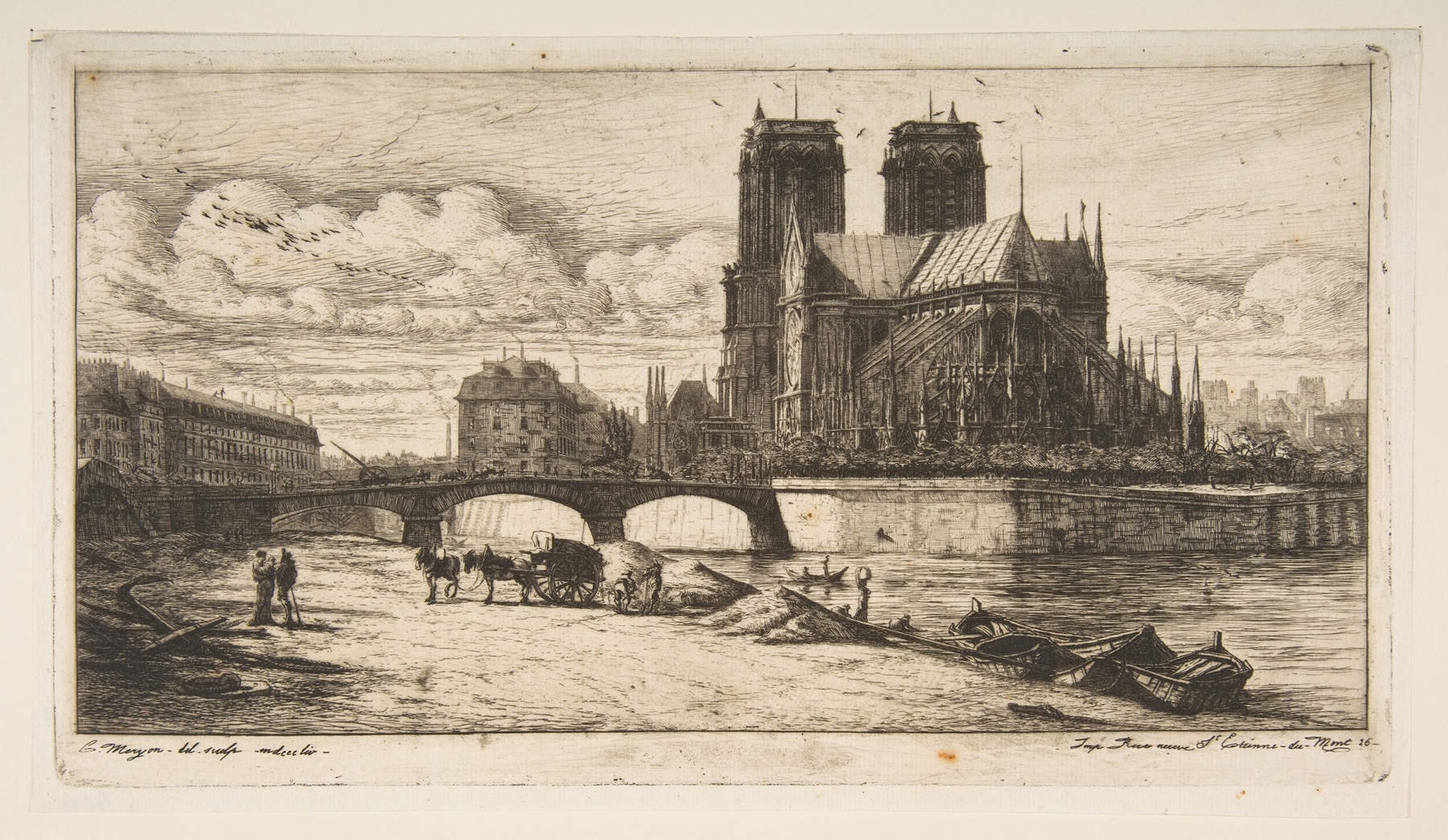 The Apse of Nôtre-Dame, Paris, by Charles Meryon, public domain