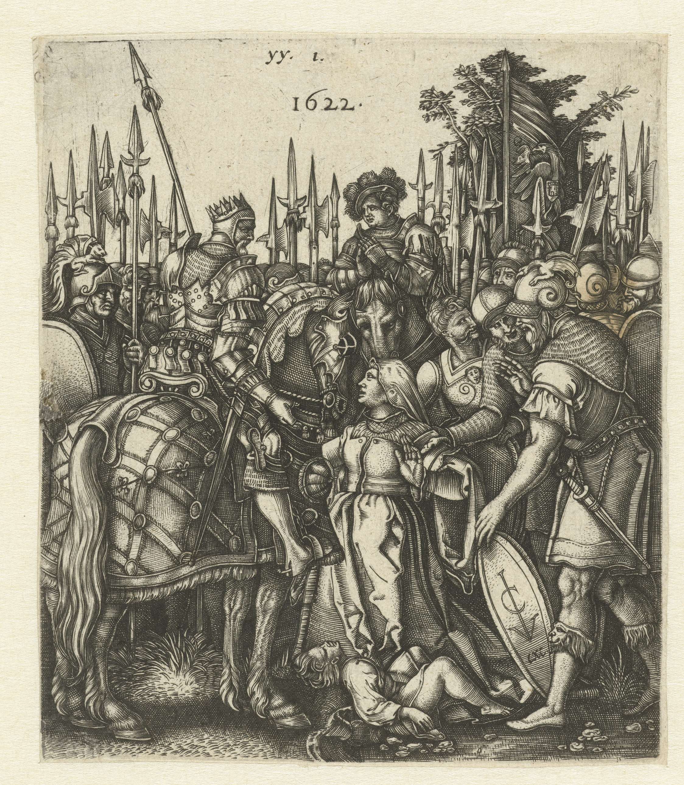 Historical engraving of Trajan representing justice by Unknown Artist