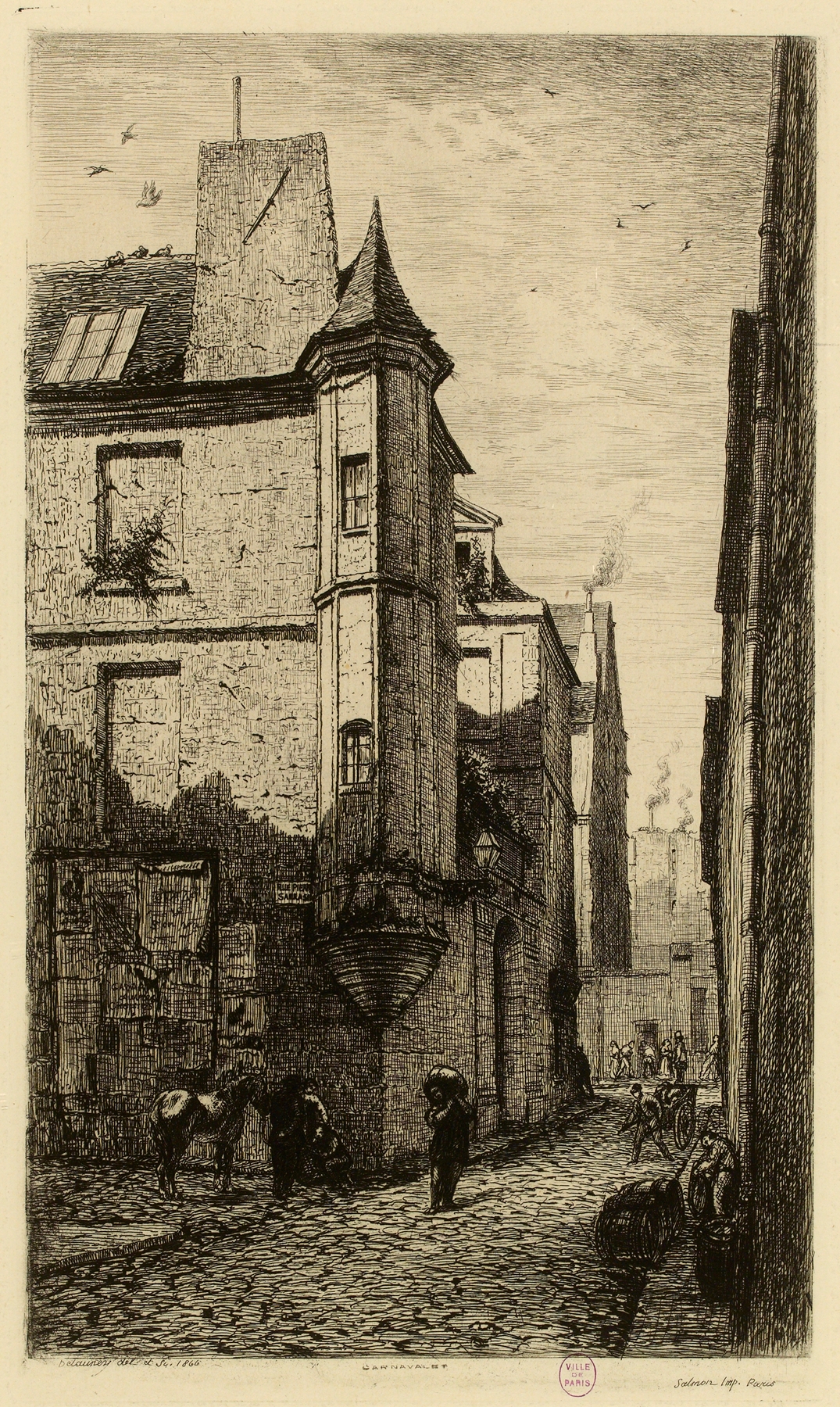 Architecture scene featuring buildings, oil painting by Alfred Alexandre Delauney