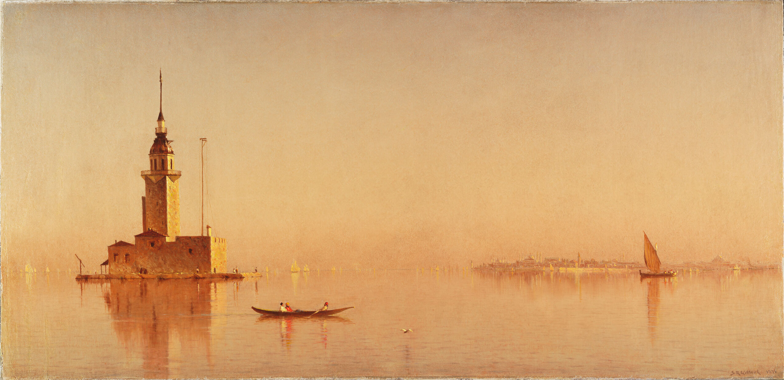 Leander's Tower on the Bosporus, oil on canvas by Sanford Robinson Gifford