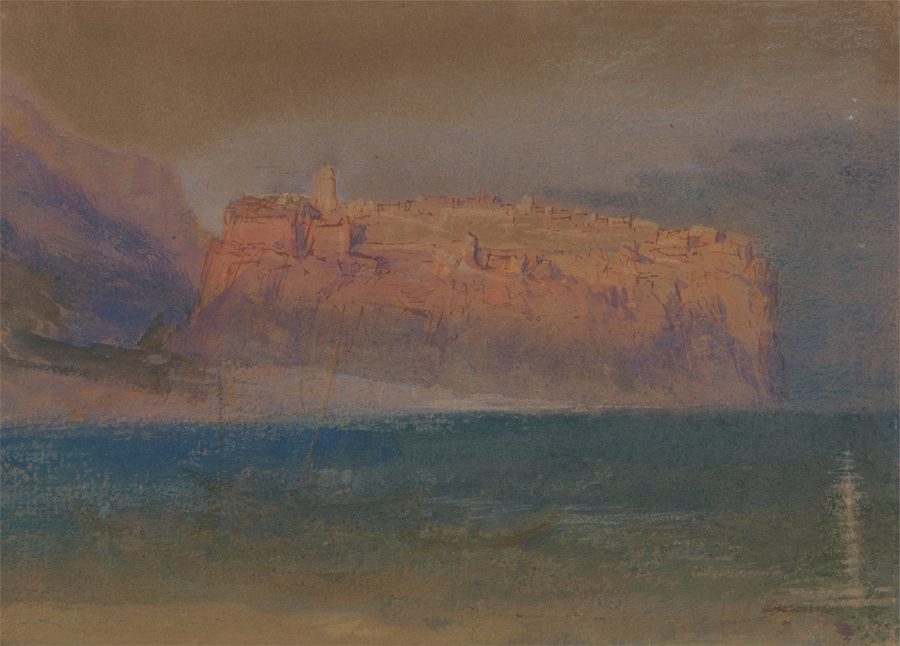 Corsica by Joseph Mallord William Turner, oil on canvas depicting turbulent sea and waves