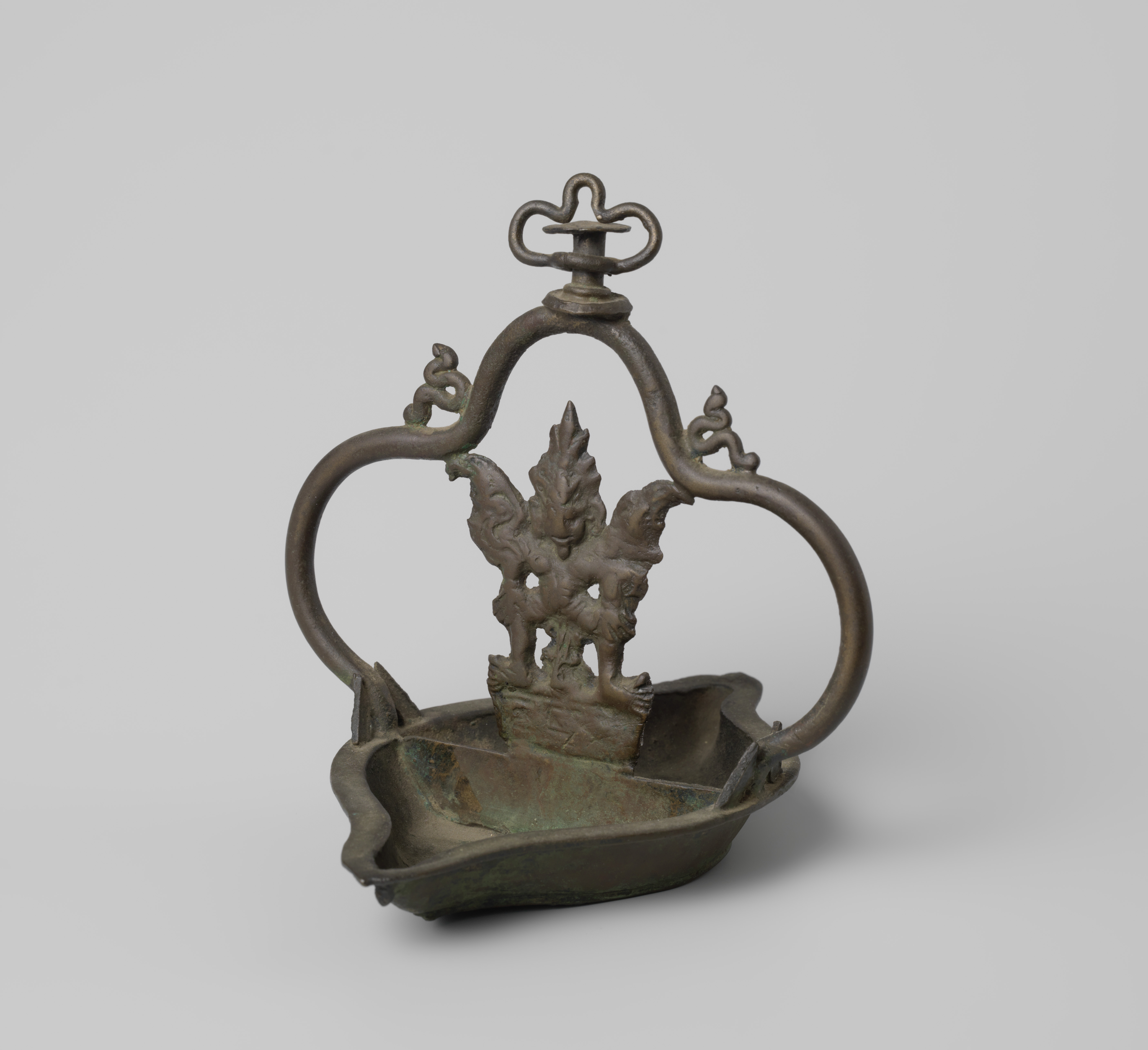 Bronze lamp designed by Unknown Artist, showcasing intricate craftsmanship from the Gothic period.