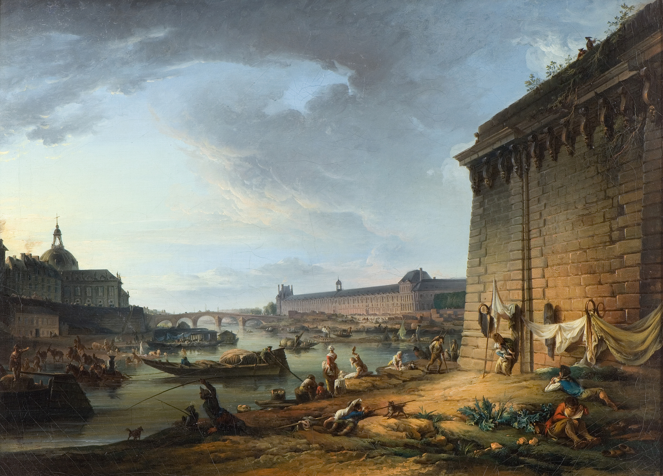 Landscape of the Seine and Pont Neuf by Elias Martin, medium unknown.