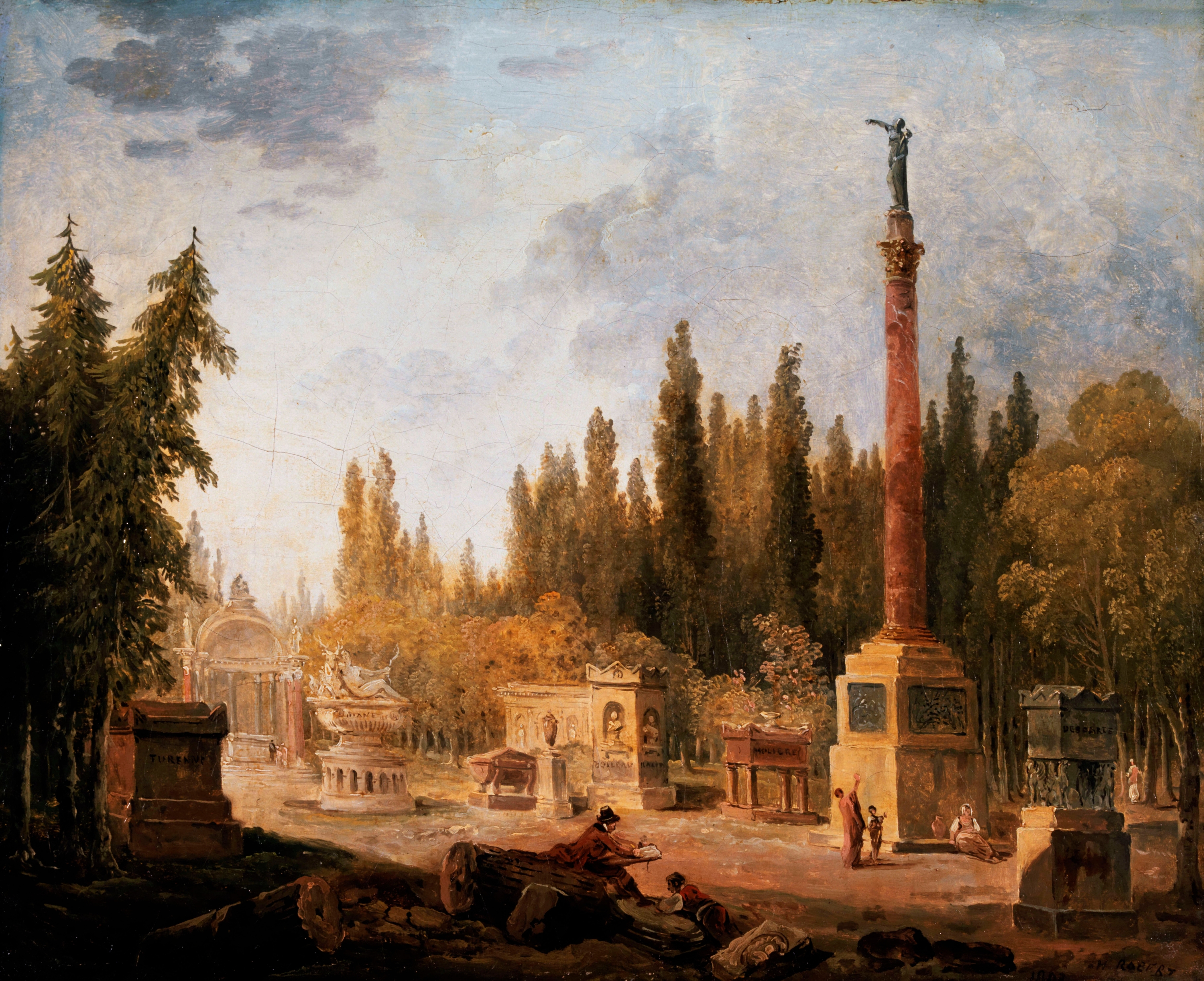Le Jardin du Musée des monuments français, ancien couvent des Petits-Augustins, by Hubert Robert, public domain