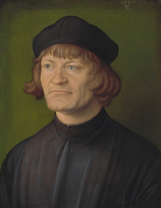 This painting depicts a clergyman in detailed attire, showcasing Dürer's skill in portraiture.