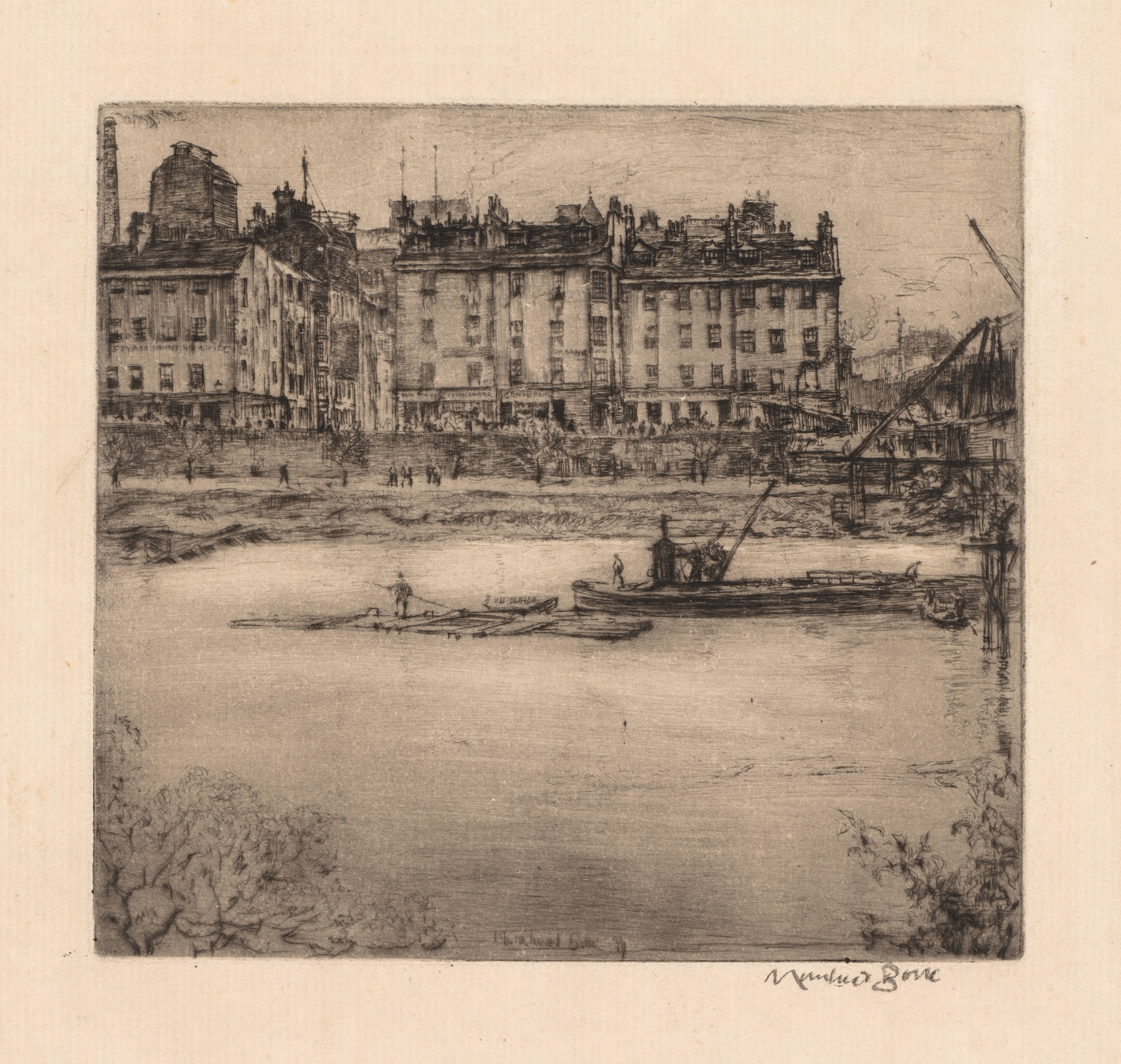 Etchings of Glasgow; Gorbals, by Muirhead Bone, public domain
