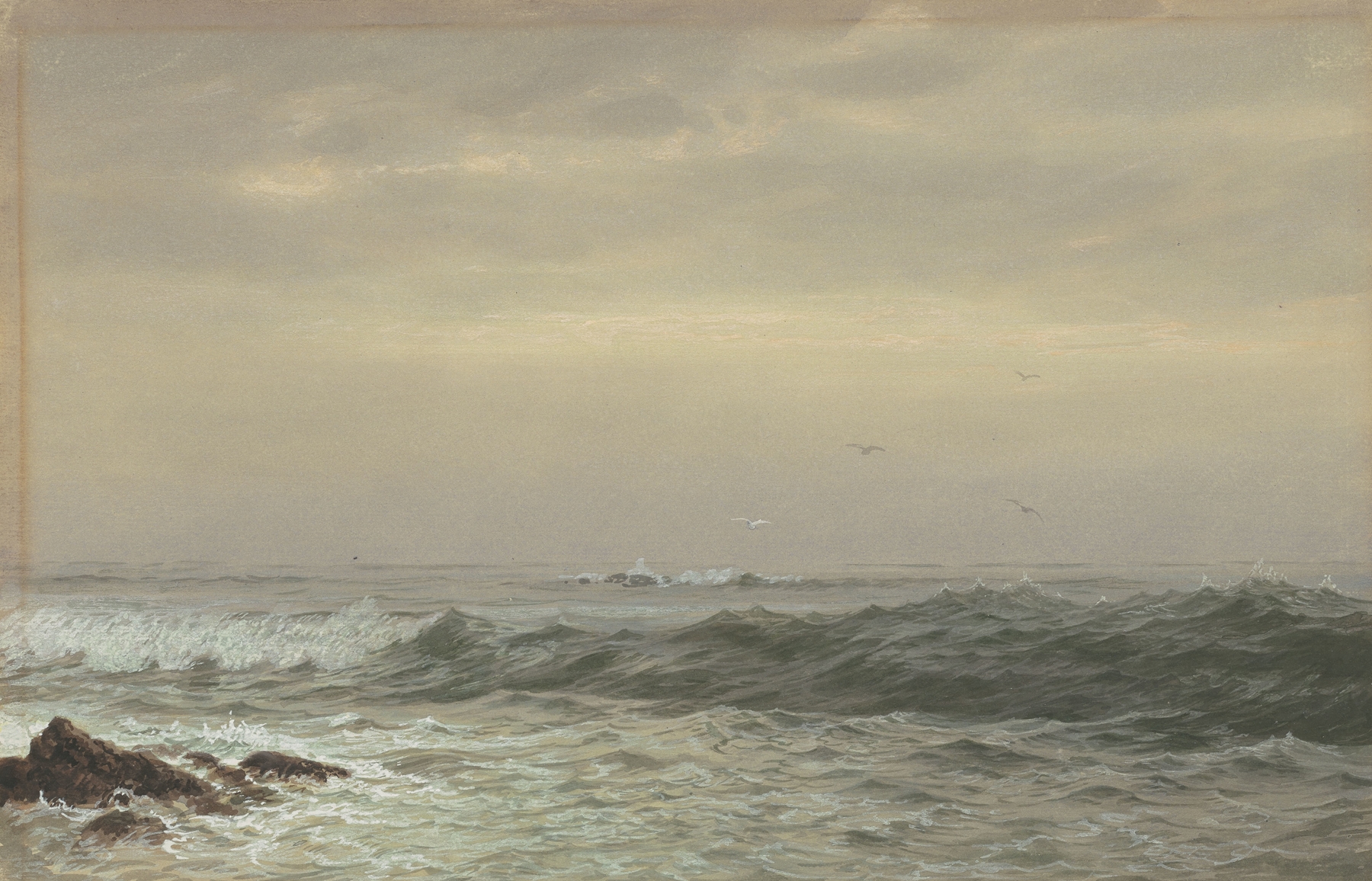 Rocks and Breaking Waves, by William Trost Richards, public domain
