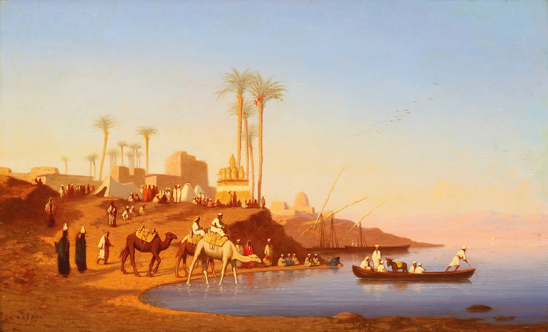 Passage du nil, by Charles Théodore Frère, public domain