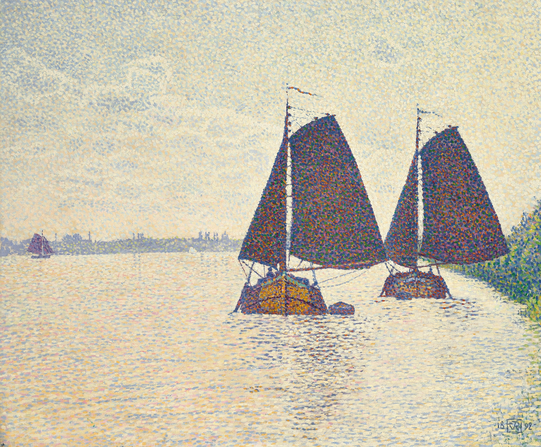 Péniches sur l’Escaut, by Theo van Rysselberghe, public domain