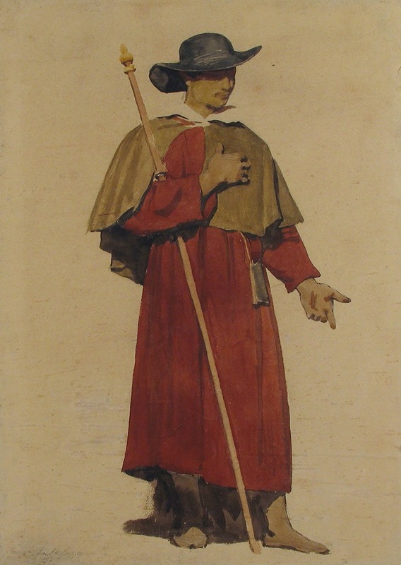 A portrait of a pilgrim by Dominique Louis Papety.