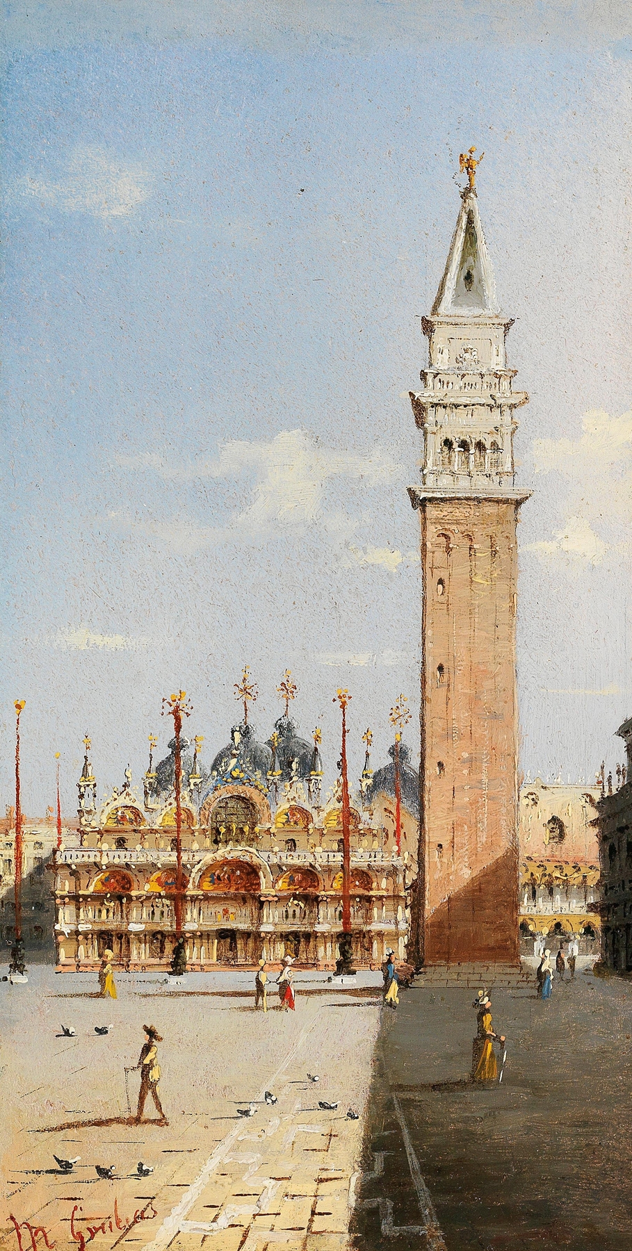 Venice landscape with St Mark's Square, oil on canvas by Marco Grubacs