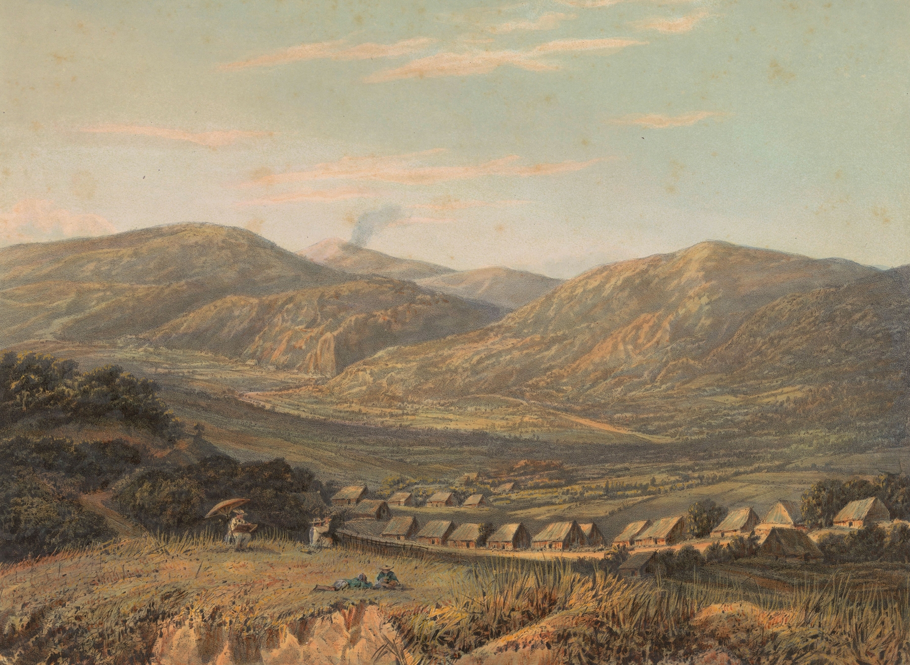 Gezicht op het Tenggergebergte. In het Tengersche gebergte, by Johan Conrad Greive, public domain