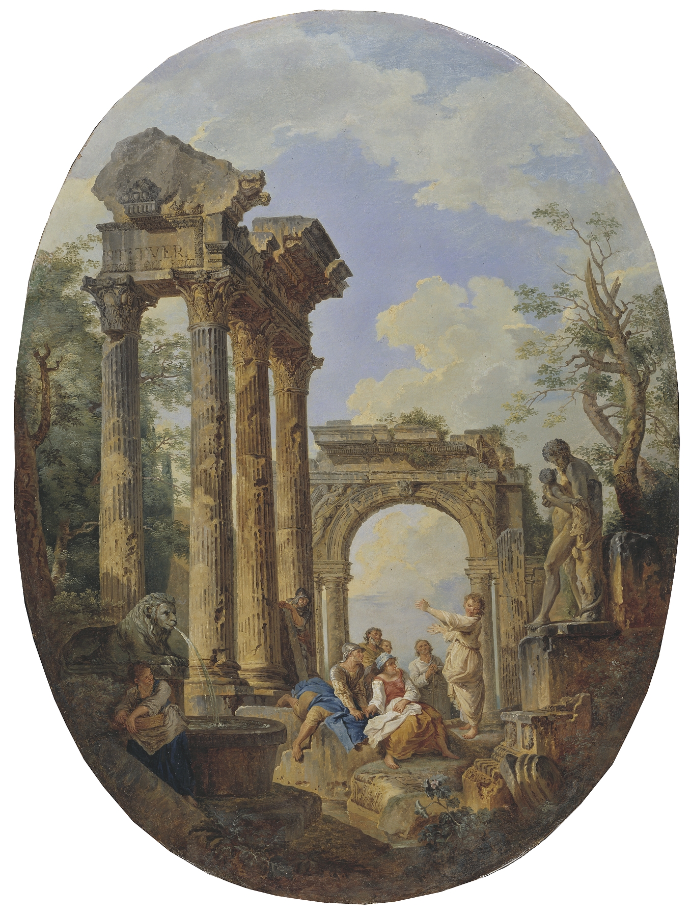 Roman Ruins, by Giovanni Paolo Panini, public domain