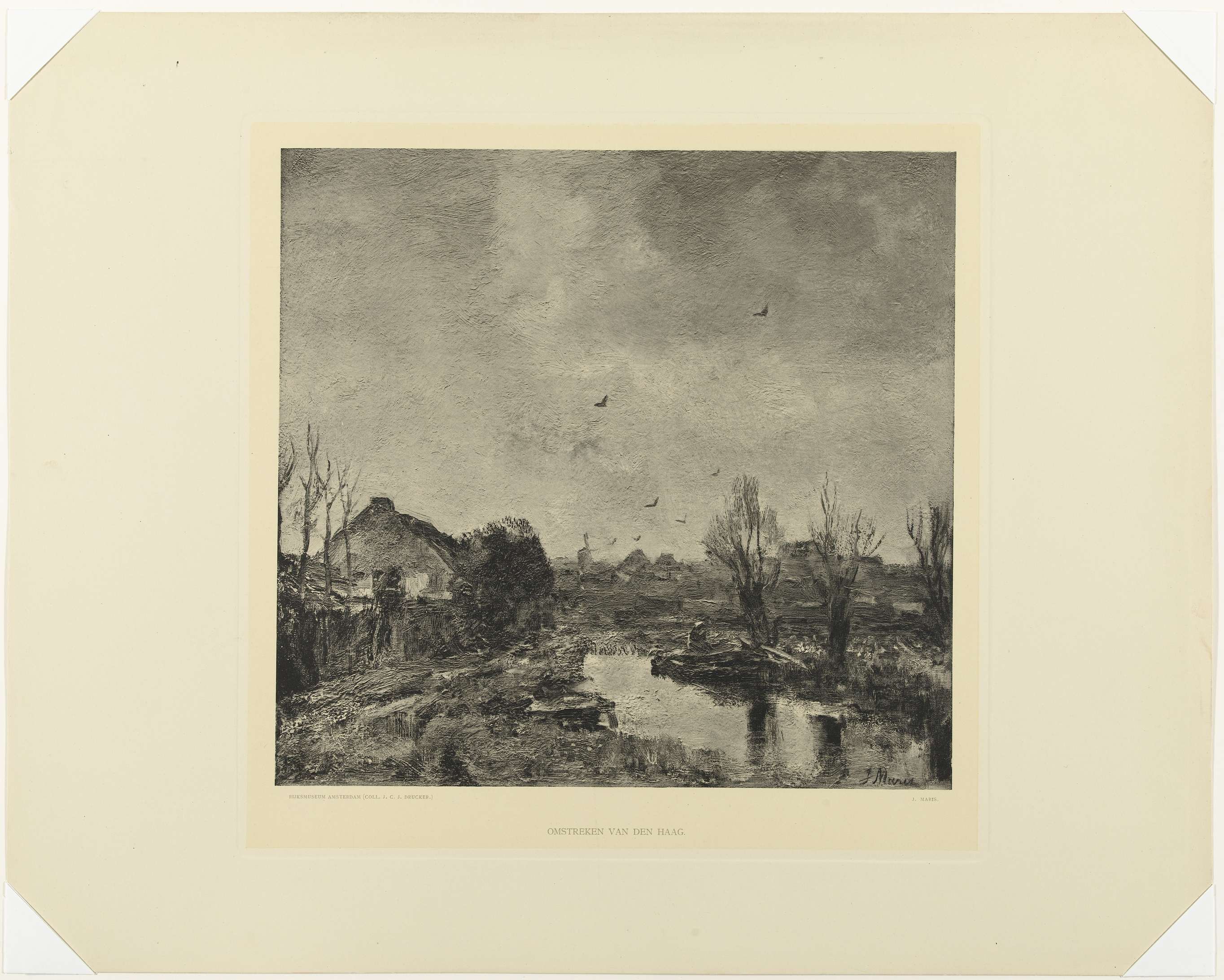 Landscape depicting trees and horizon by Stoomsteendrukkerij Senefelder, unknown medium