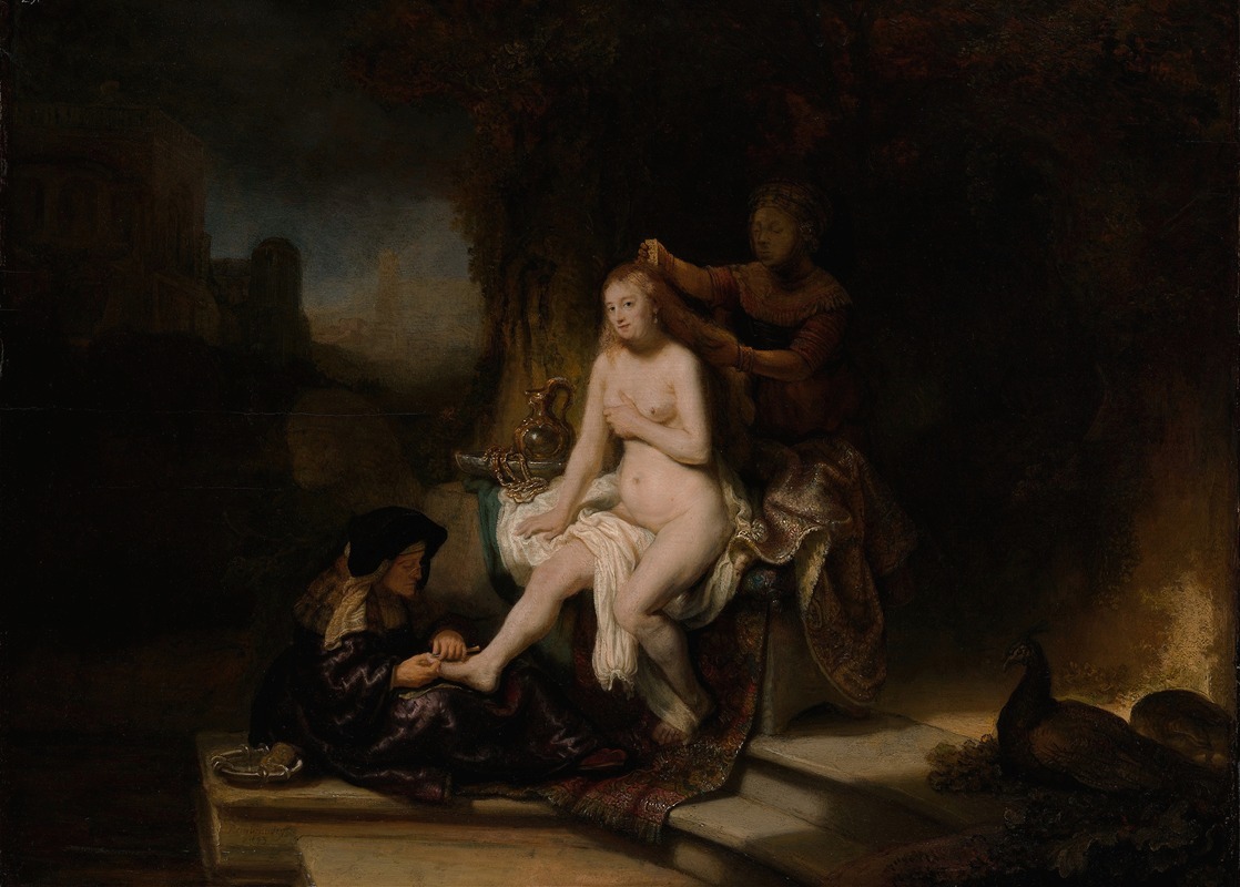 Rembrandt's 'The Toilet of Bathsheba' depicts a moment of intimate reflection.