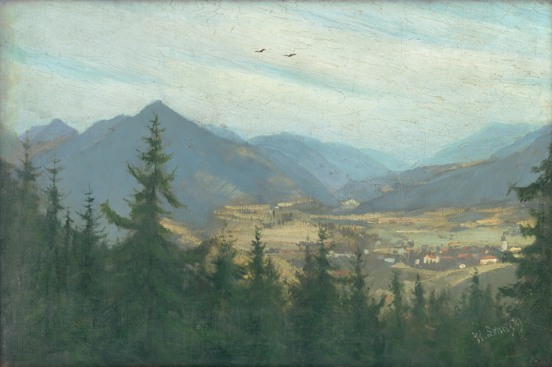 Ružomberok Landscape, by Karol Miloslav Lehotský, public domain