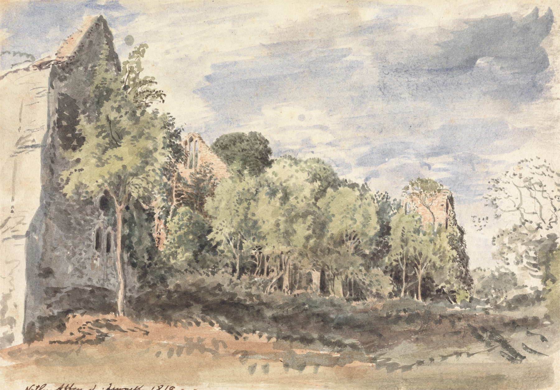 Netley Abbey, by John Linnell, public domain