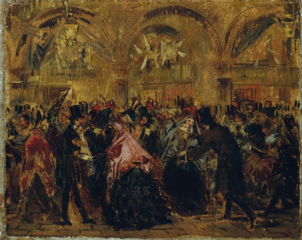 A vibrant depiction of a carnival scene in Venice.