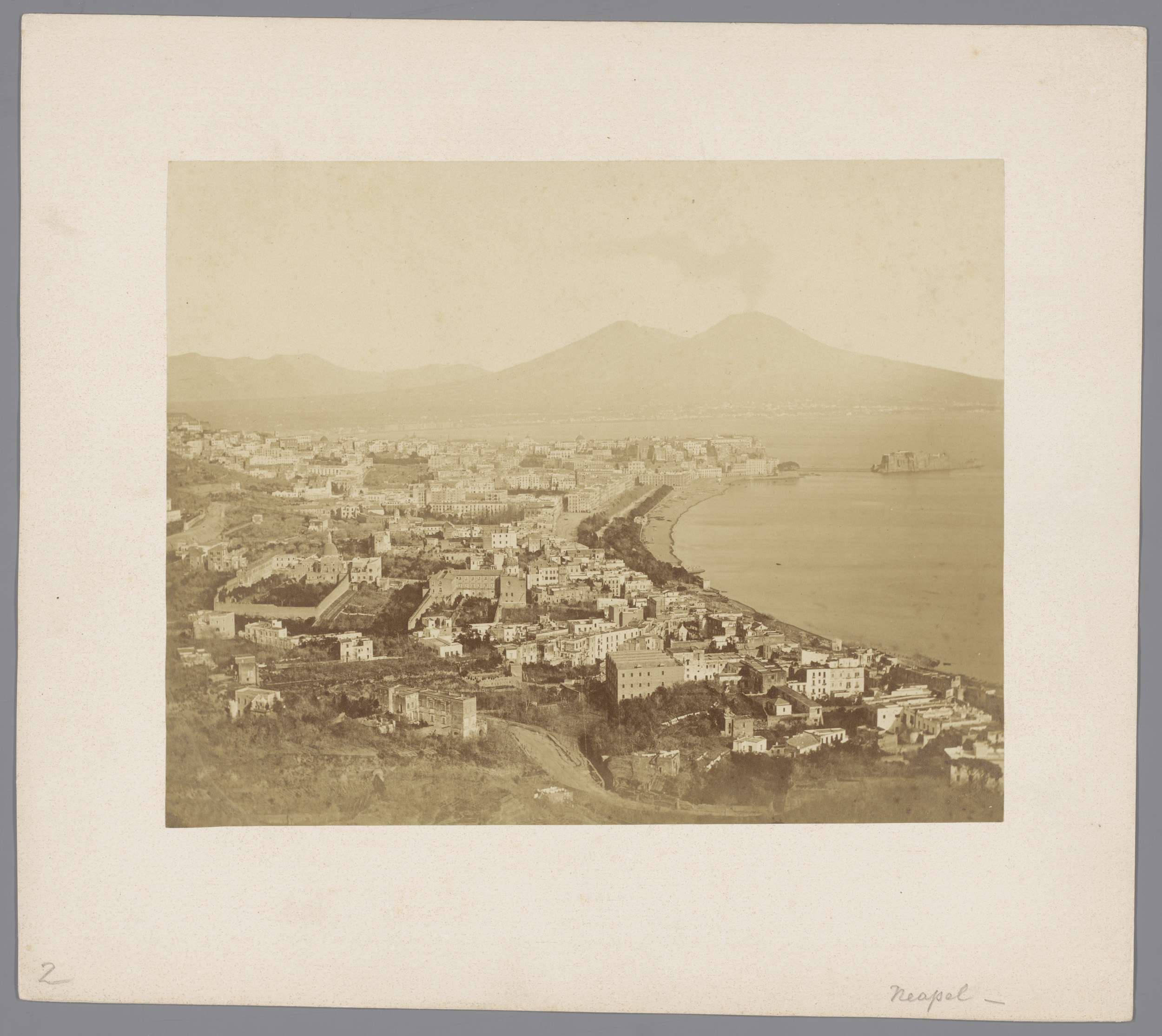 Landscape of Naples with Vesuvius, albumen print by Giorgio Sommer