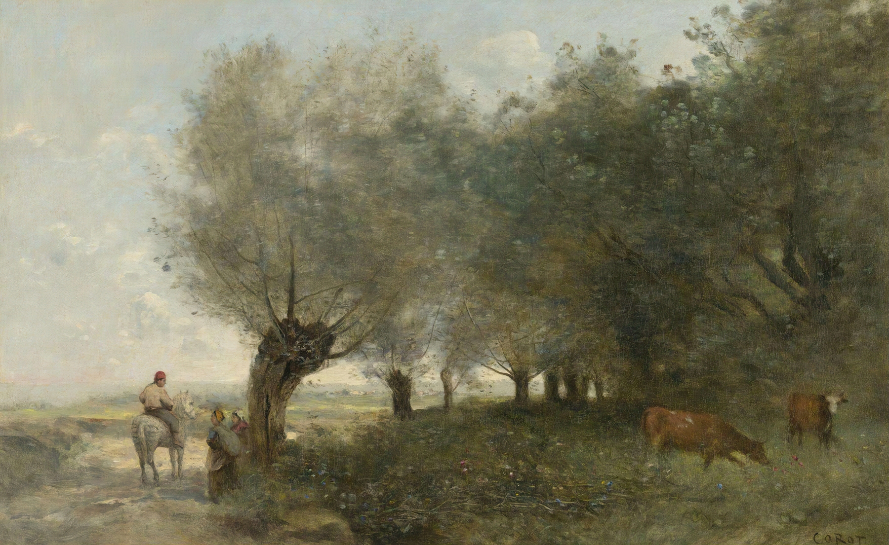Les Saules À La Pointe De L’ile, by Jean-Baptiste-Camille Corot, public domain