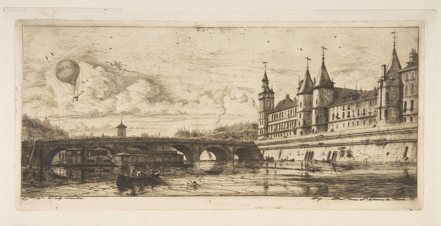 Pont-au-change, Paris, by Charles Meryon, public domain