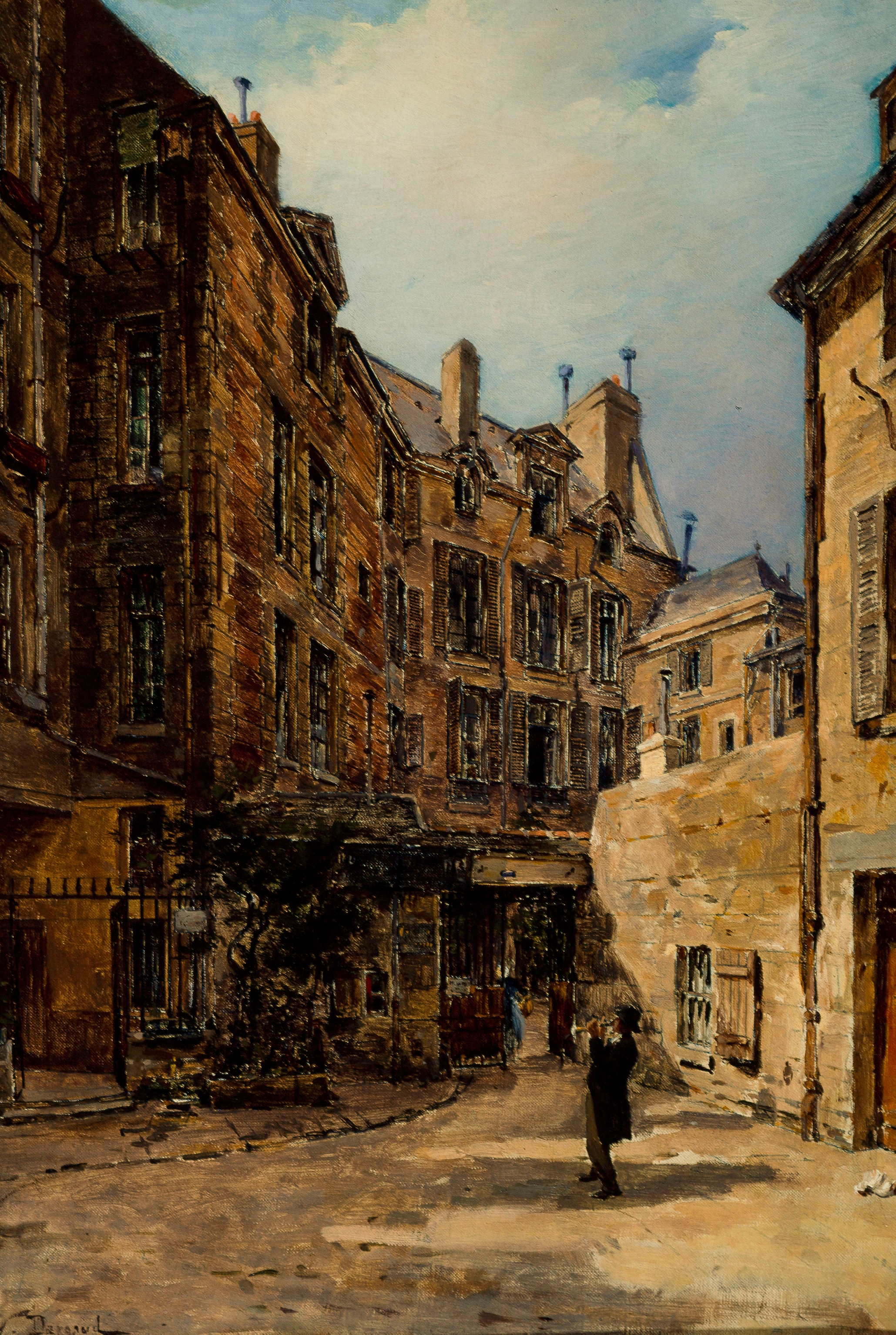 La Cour de Rohan by Paul-Joseph-Victor Dargaud, oil on canvas depicting arches and light.
