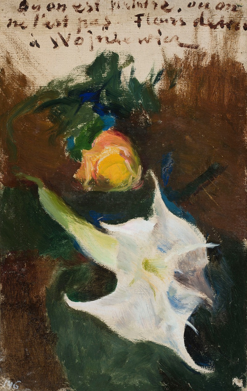 A beautiful still life painting featuring vibrant flowers.