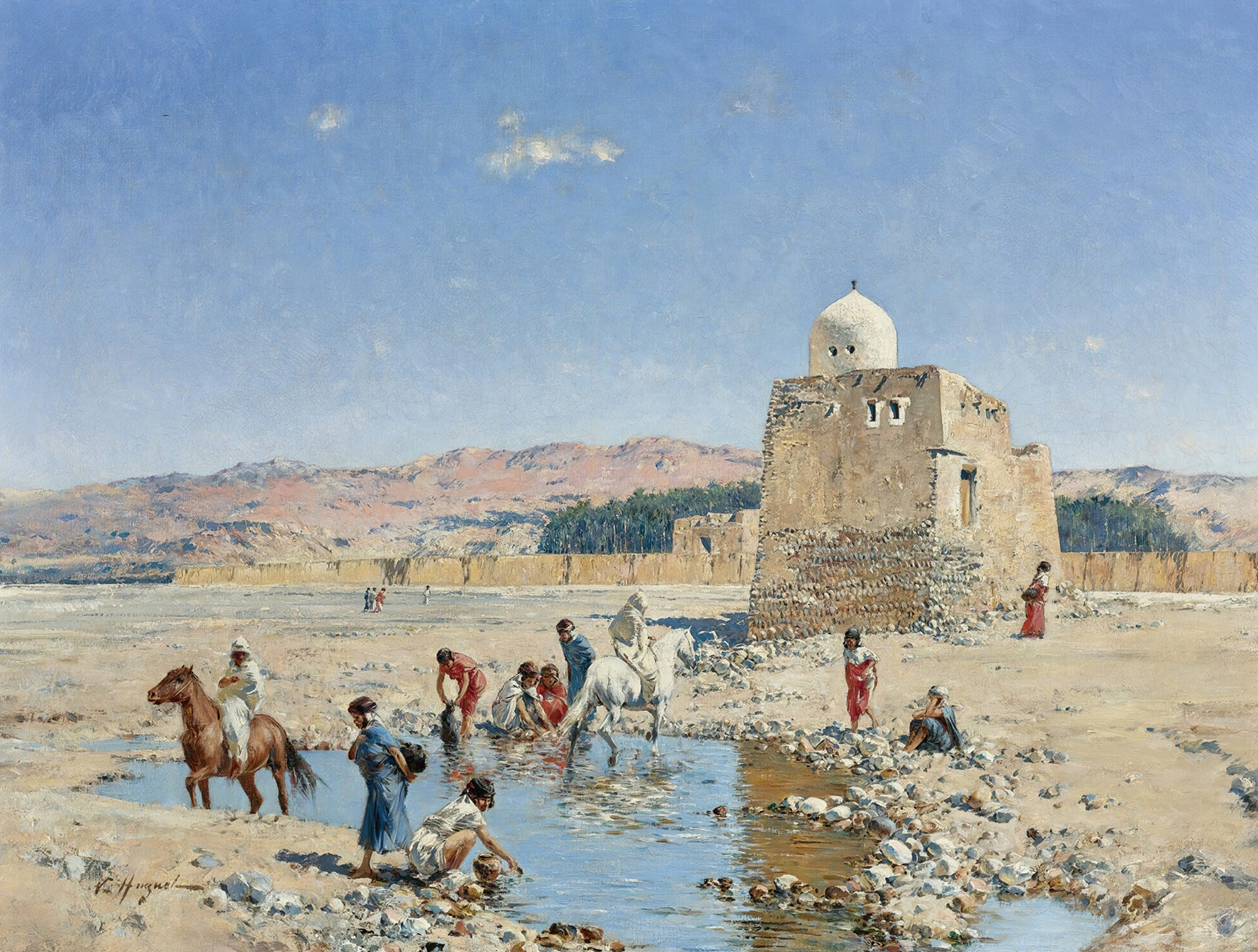 A L’oasis, by Victor Huguet, public domain