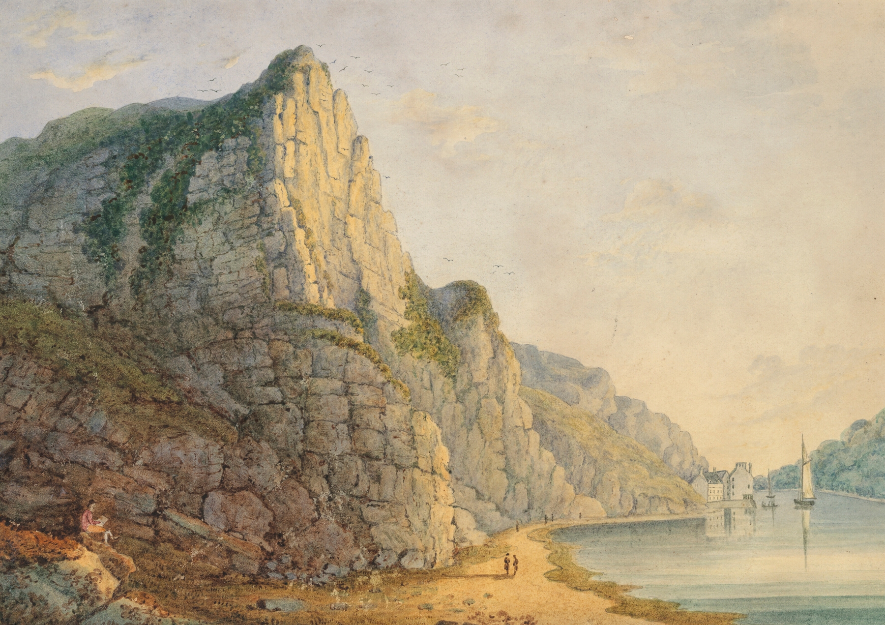 Hotwells in the Avon Gorge by Francis Danby, oil on canvas depicting a river and gorge.