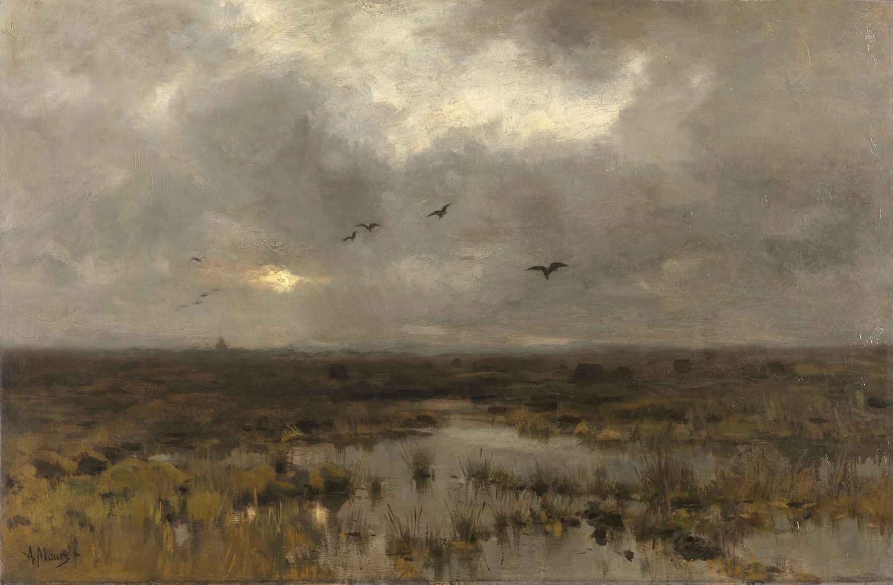The Marsh, by Anton Mauve, public domain