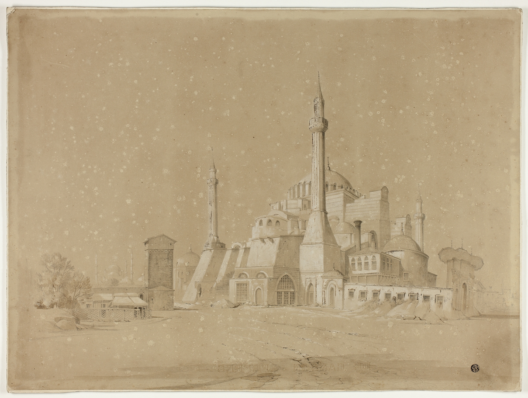 View of Constantinople by David Roberts, oil painting depicting minarets and a cityscape.