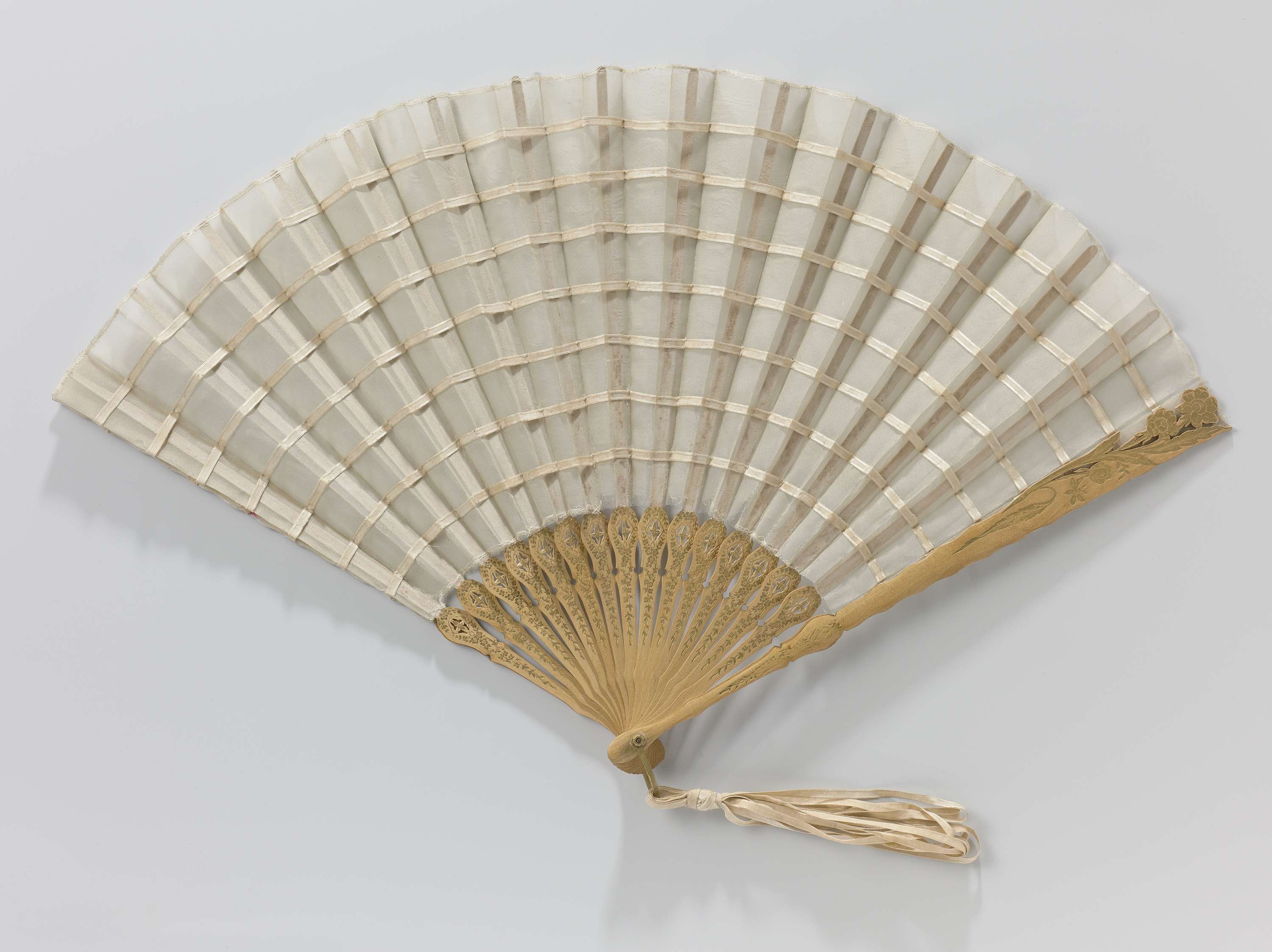 Decorative fan with batist and ribbons by Unknown Artist
