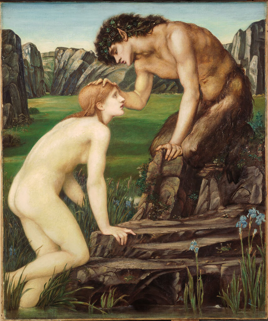 Pan and Psyche, oil on canvas by Edward Burne-Jones