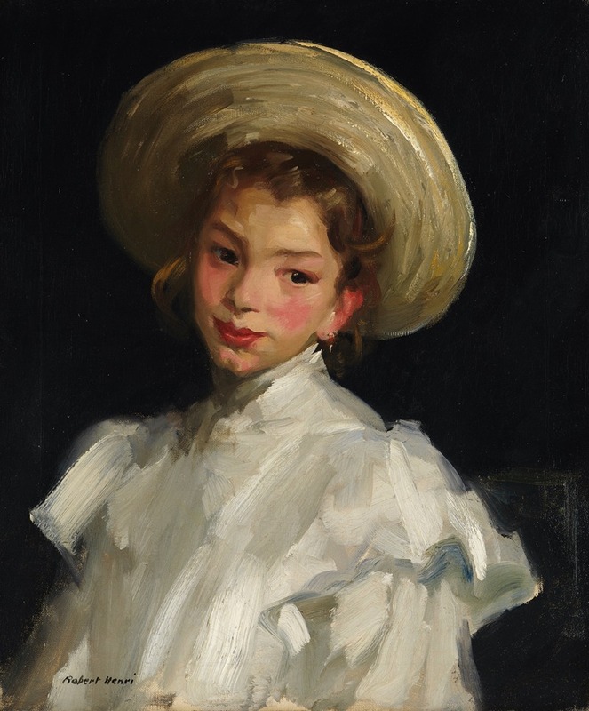 A portrait of a Dutch girl dressed in white by Robert Henri.