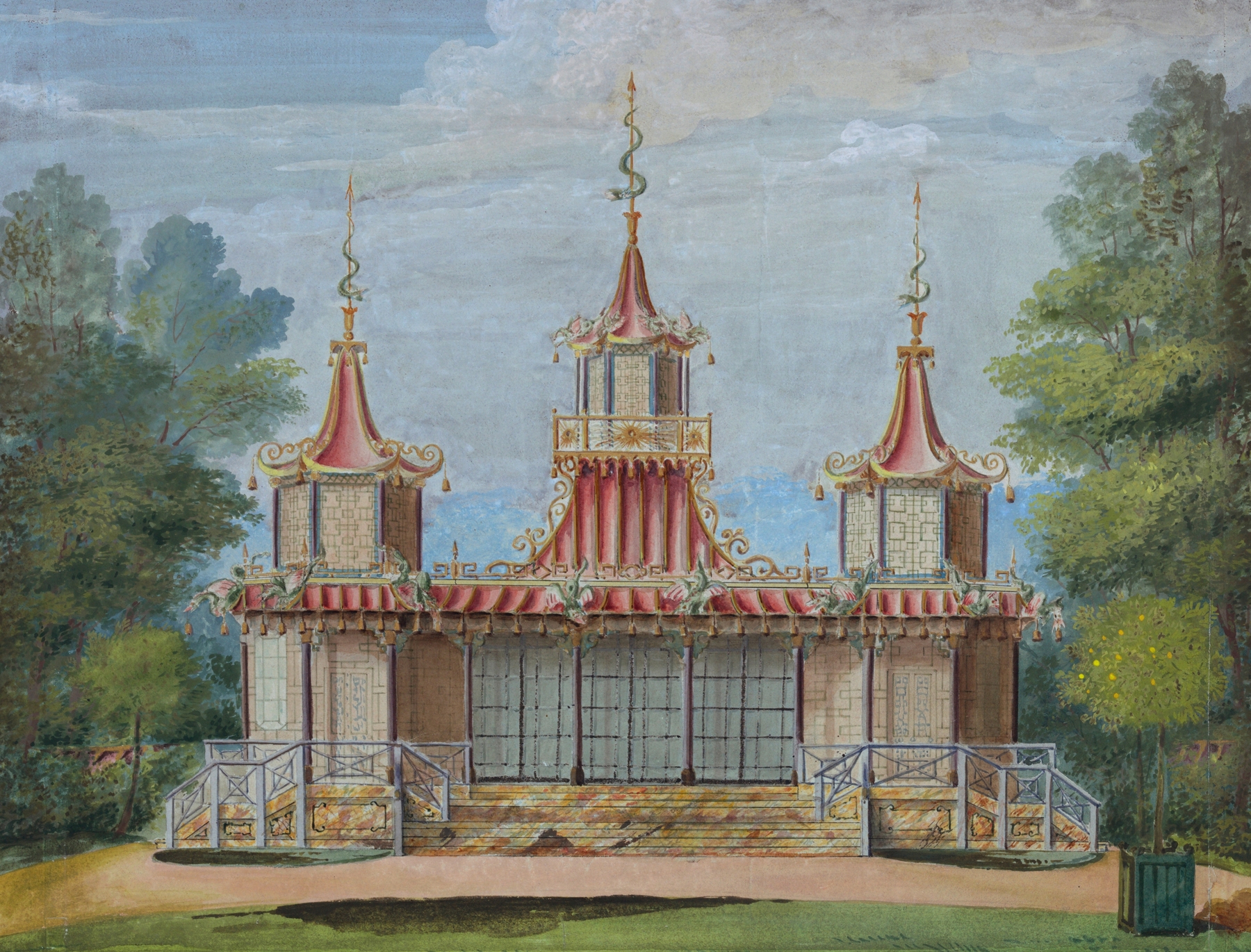 Architecture of The Fishing Temple, unknown artist, 1825
